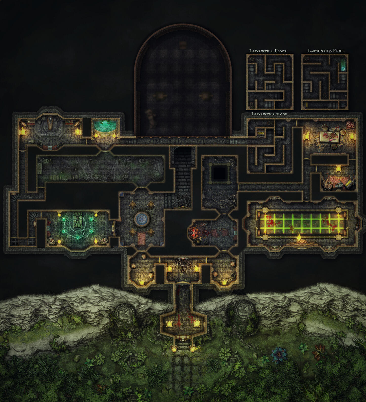 Jungle Dungeon - VTT Battlemaps