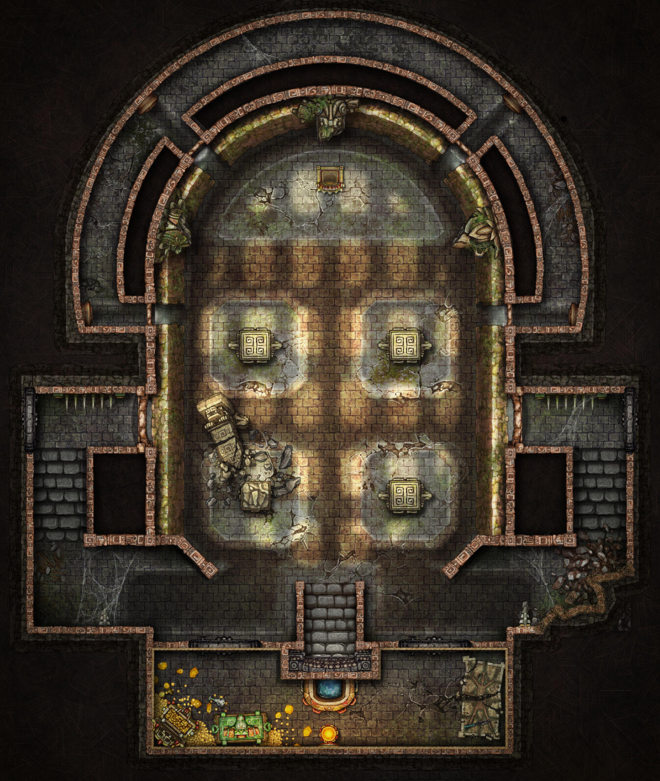 Jungle Dungeon Arena - VTT Battlemaps